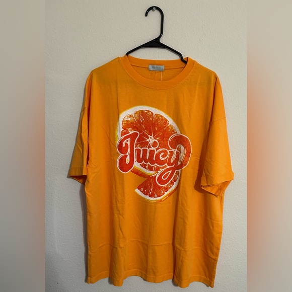 Free People&Ragabond Harvest Vintage Wash Tee. Color Juicy Orange - Picture 2 of 9